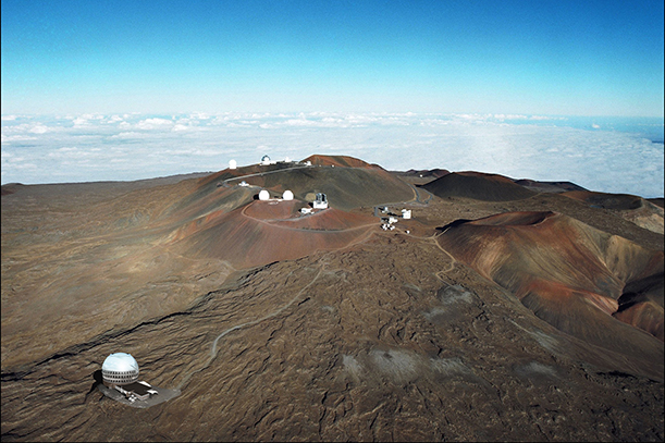 An artist concept illustrating the TMT Observatory at the proposed site on Mauna Kea. (Photo: Thirty Meter Telescope)