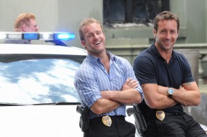 Scott Caan, left, and Alex O'Loughlin, right, enjoy a break between scenes during the filming of the second season finale of "Hawaii Five-0." Photo courtesy of Norman Shapiro/CBS.