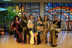 MEDAH - Middle Eastern Dance Artists of Hawaii; (L to R) Renee Arnold, Shirlita Jones, Shannon Sweet, Casandra Fruge, Tamima Yee-Custodio, Arik Custodio