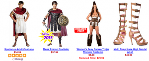 Halloween costume websites have a variety of costumes. (screenshot)