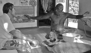 Guido Carlo Pigliasco, Dakuibeqa, Beqa Island, Fiji, 2005, interviewing traditional knowledge custodian Manua Laveta.