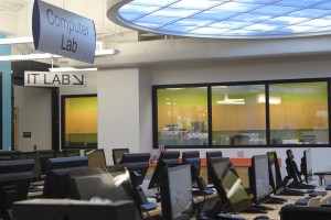 The main lab area for student's to use. Skylights provide 