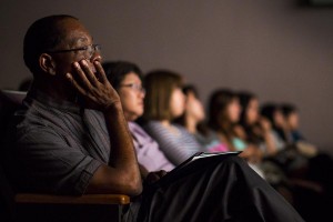 HONOLULU, HAWAII - FEBRUARY 06: Kapiolani Community College Chancellor Leon Richards speaks to students at Consolidated Kahala before a private screening of the major motion picture Selma on February 06, 2015 in Honolulu, Hawaii.